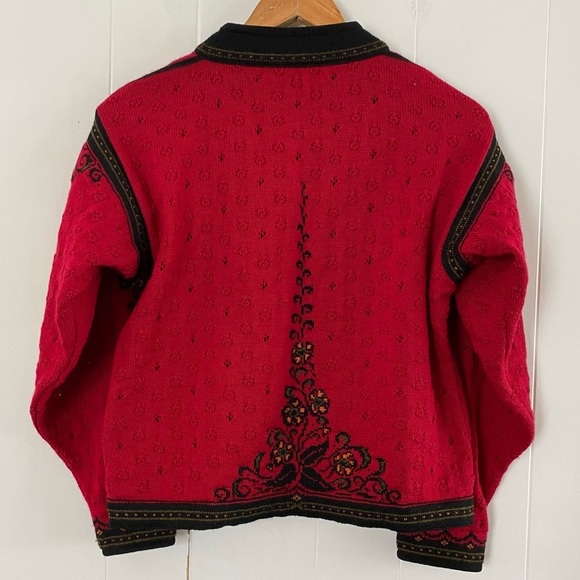 COPY - Dale of Norway Nordic Knit Pure Virgin Wool Cardigan Sweater Red Designs… - Picture 10 of 14